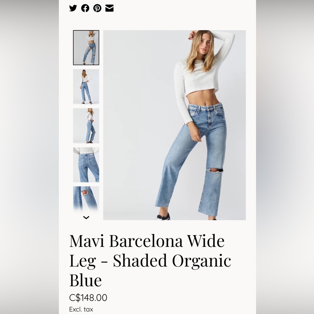 Mavi Barcelona Wide Leg Jeans